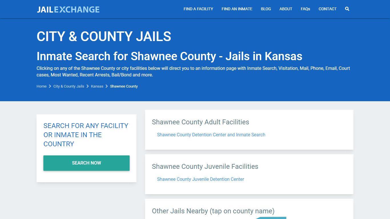 Shawnee County Jail List | Jail Inmate Search | Most Wanted